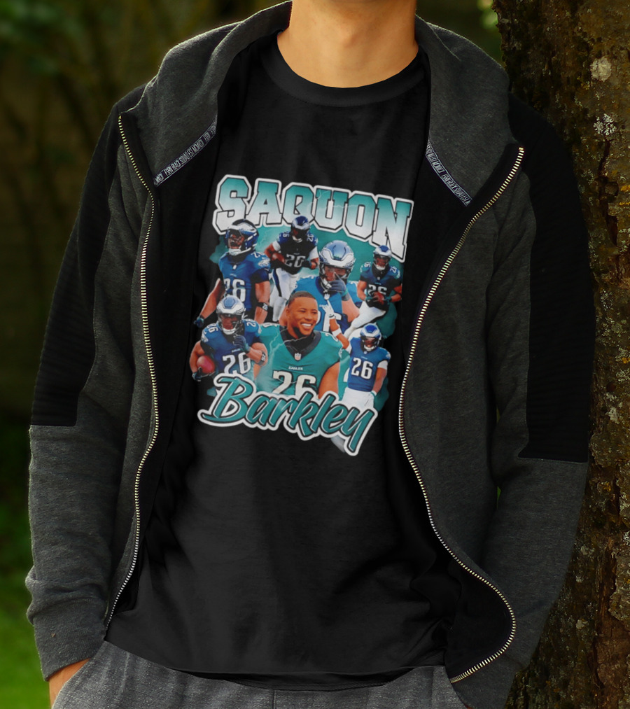 Saquon Barkley Eagles Number 26 Player Collage T-Shirt