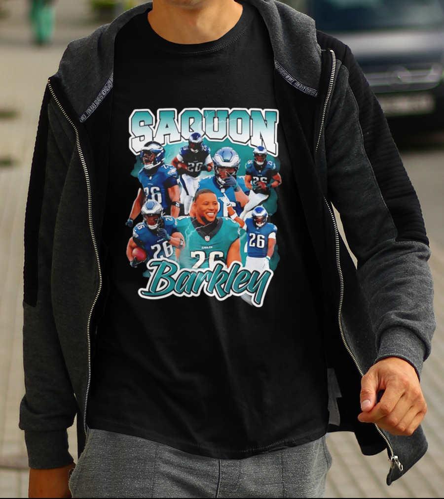 Saquon Barkley Eagles Number 26 Player Collage T-Shirt