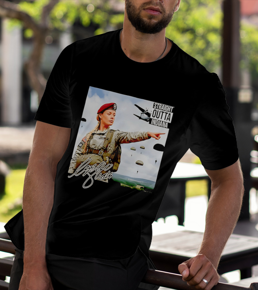 Sophie Cunningham Straight Outta Indiana Military Paratrooper T-Shirt