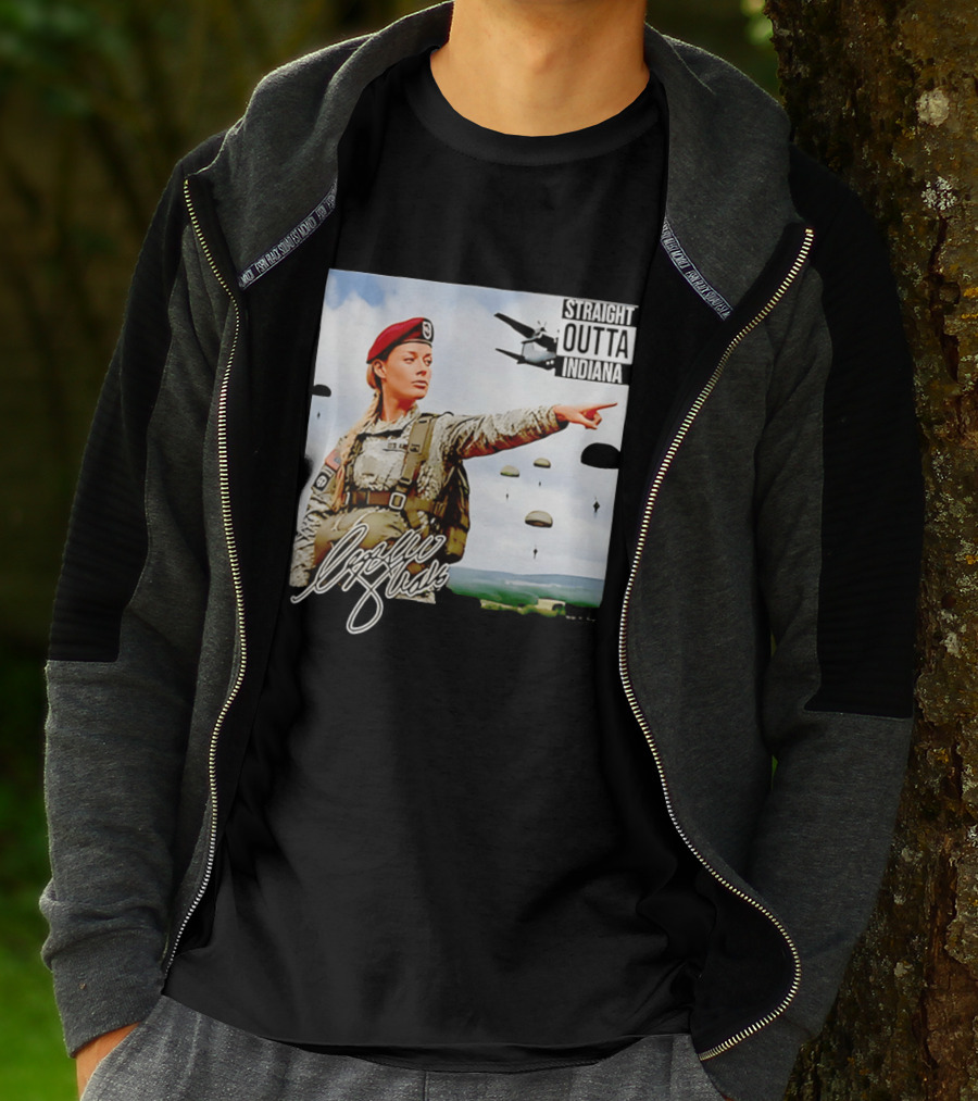 Sophie Cunningham Straight Outta Indiana Military Paratrooper T-Shirt