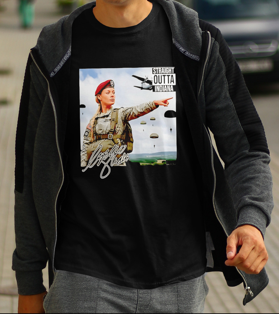 Sophie Cunningham Straight Outta Indiana Military Paratrooper T-Shirt