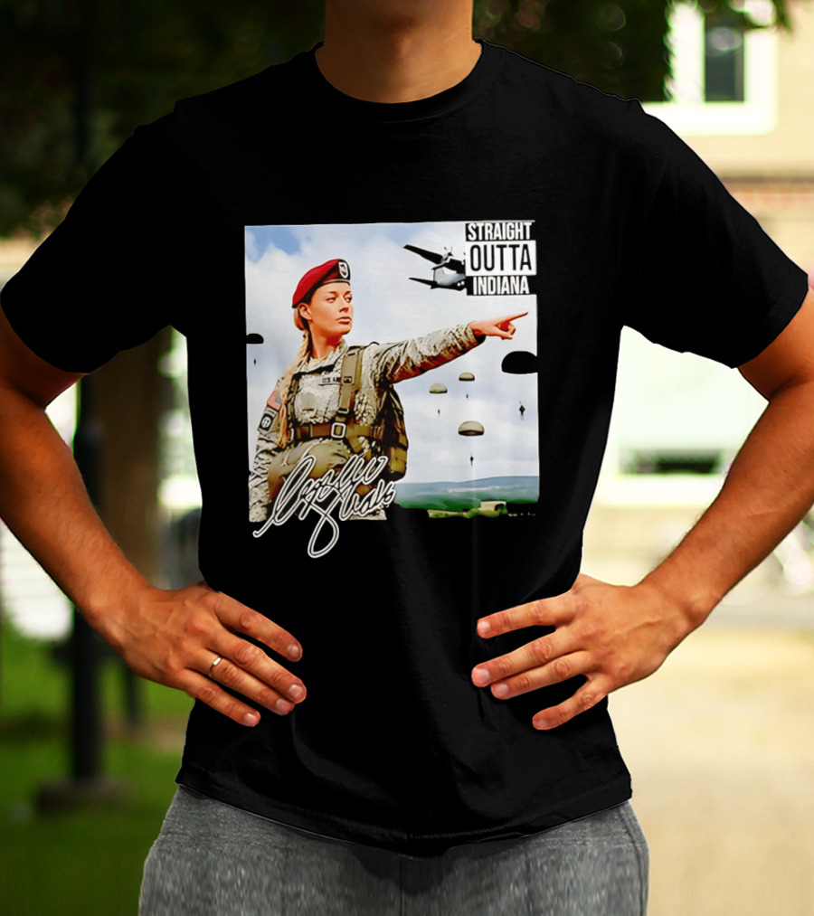 Sophie Cunningham Straight Outta Indiana Military Paratrooper T-Shirt