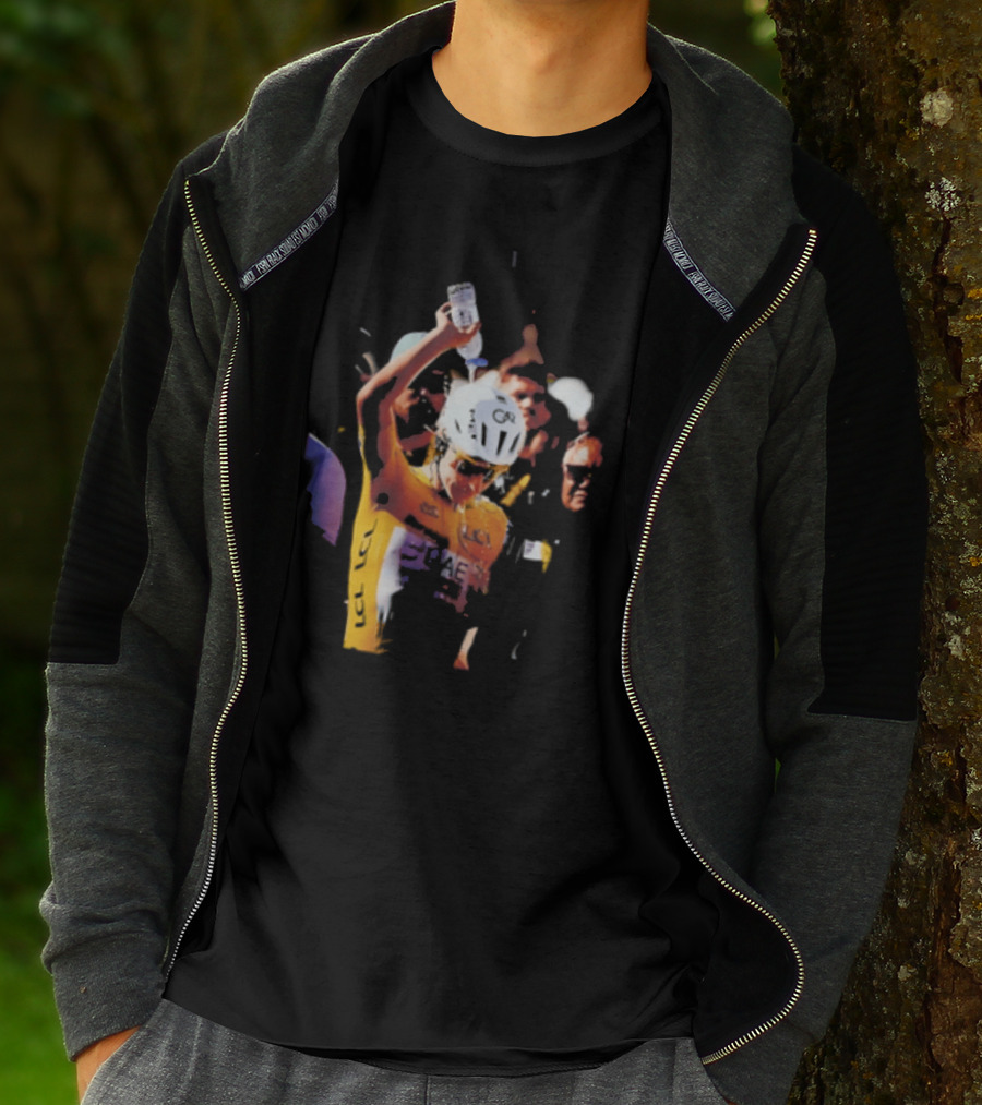 Tadej Pogačar Cooling Off With Water Bottle T-Shirt