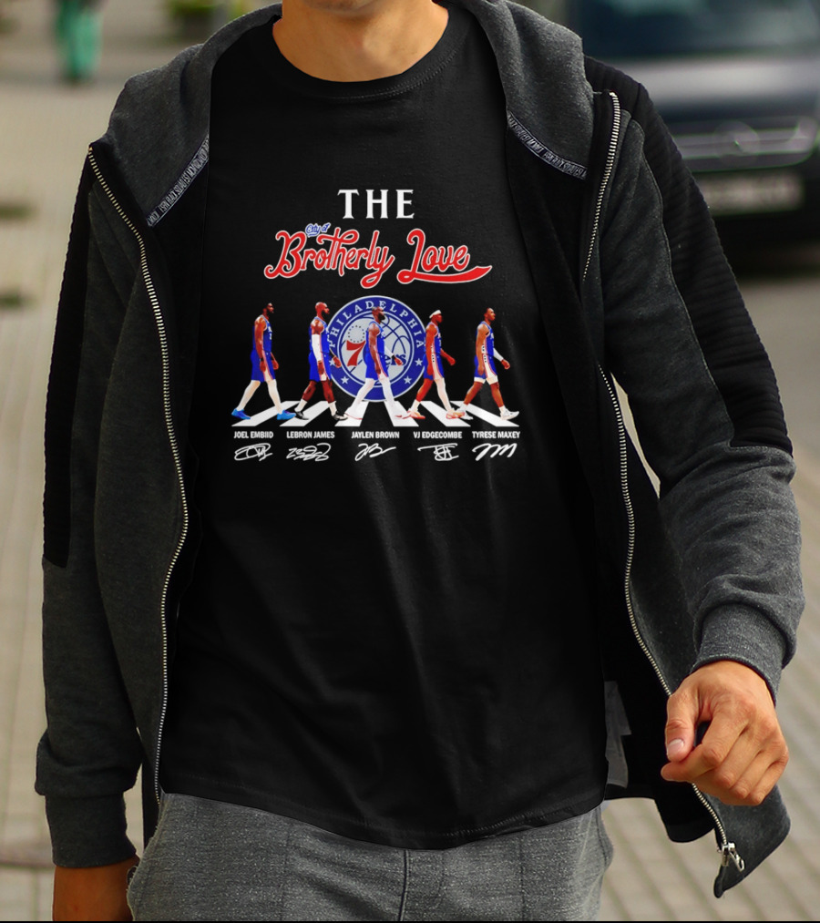 Philadelphia 76ers Brotherly Love Lebron James Abbey Road Joel Embiid Tyrese Maxey Tobias Harris T-Shirt