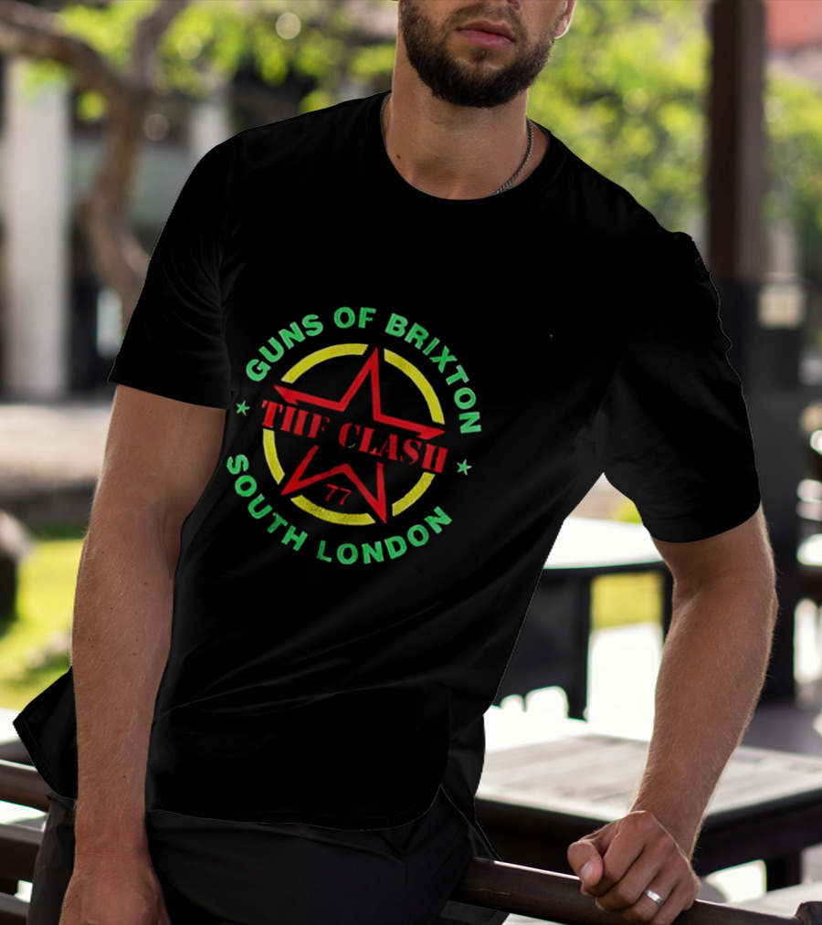 Guns Of Brixton The Clash South London 77 Star Circle T-Shirt