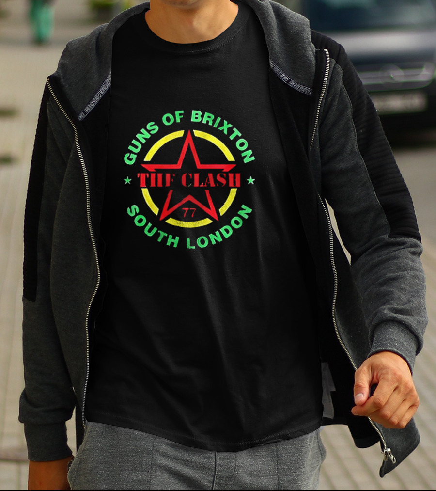 Guns Of Brixton The Clash South London 77 Star Circle T-Shirt