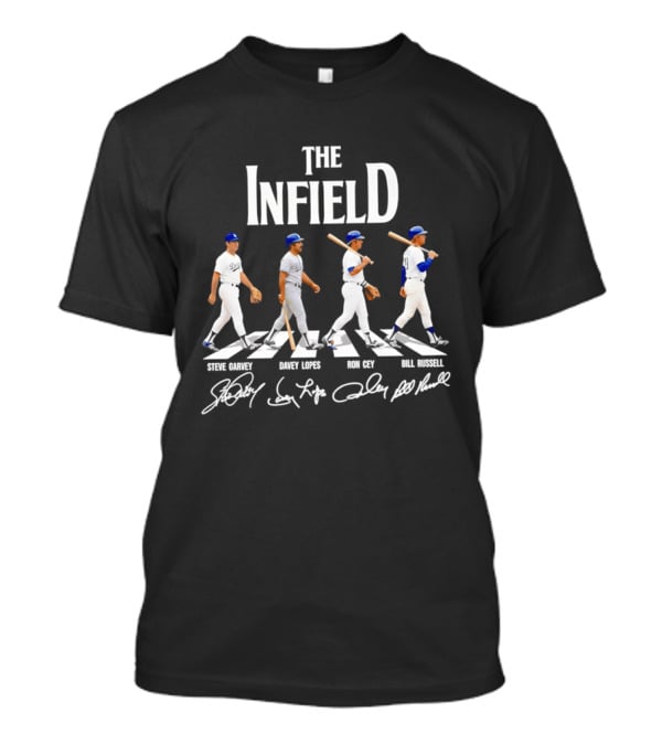 The Infield Steve Garvey Davey Lopes Ron Cey Bill Russell MLB Abbey Road T-Shirt