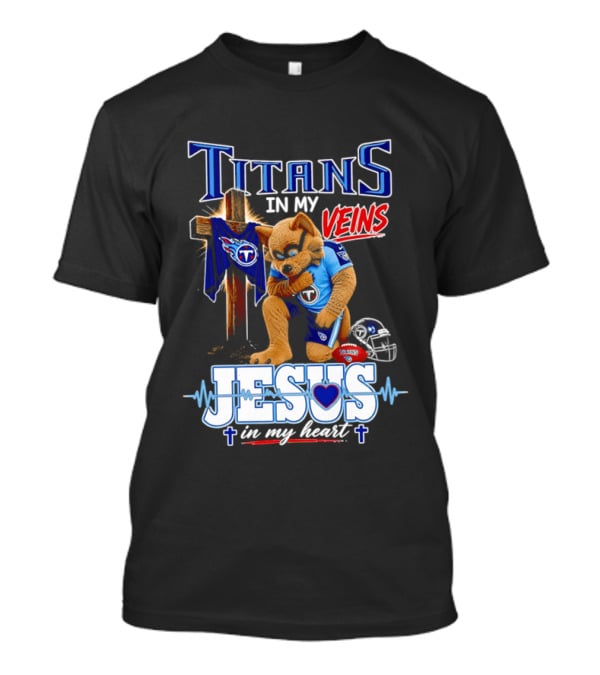 Tennessee Titans In My Veins Jesus In My Heart Rex T-Shirt
