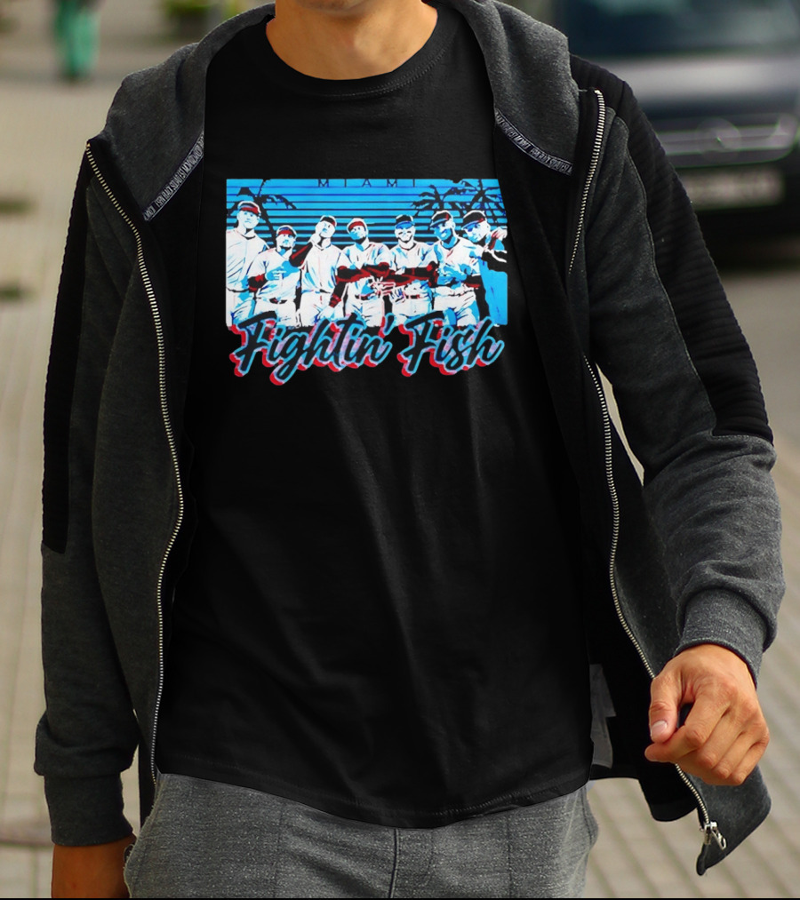 Fightin Fish Miami Marlins Team Lineup T-Shirt