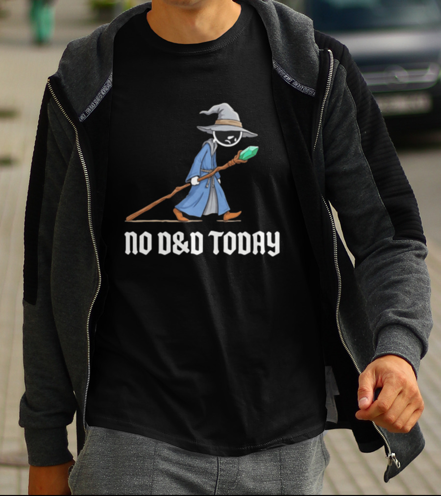 No D&D Today Cartoon Wizard With Staff And Hat T-Shirt