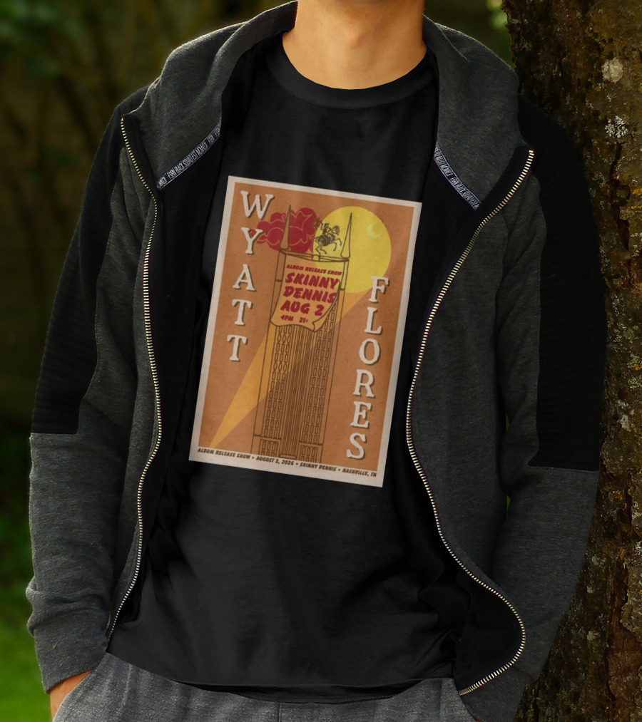 Wyatt Flores Album Release Show Skinny Dennis August 2 2026 Nashville TN T-Shirt