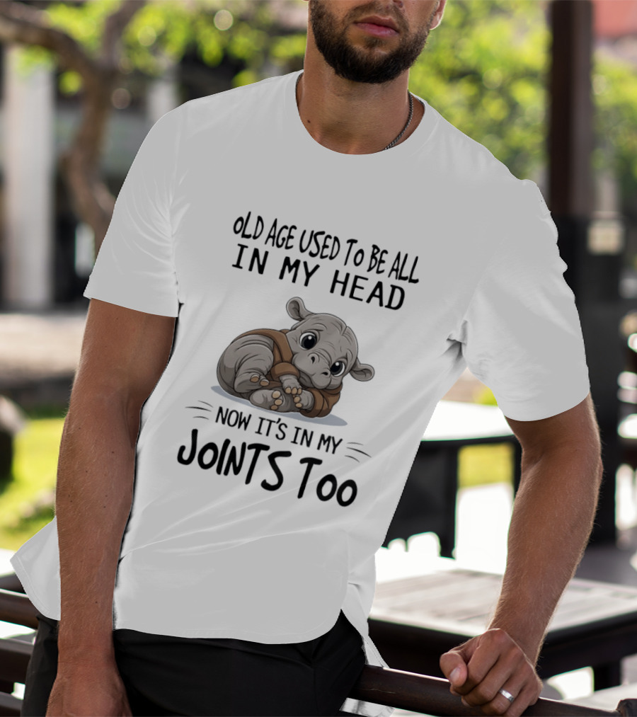 Old Age Used To Be All In My Head Now It's In My Joints Too Cute Hippopotamus T-Shirt