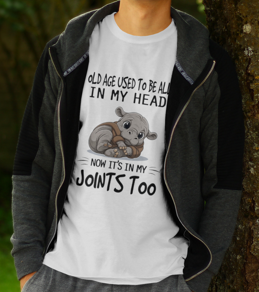 Old Age Used To Be All In My Head Now It's In My Joints Too Cute Hippopotamus T-Shirt