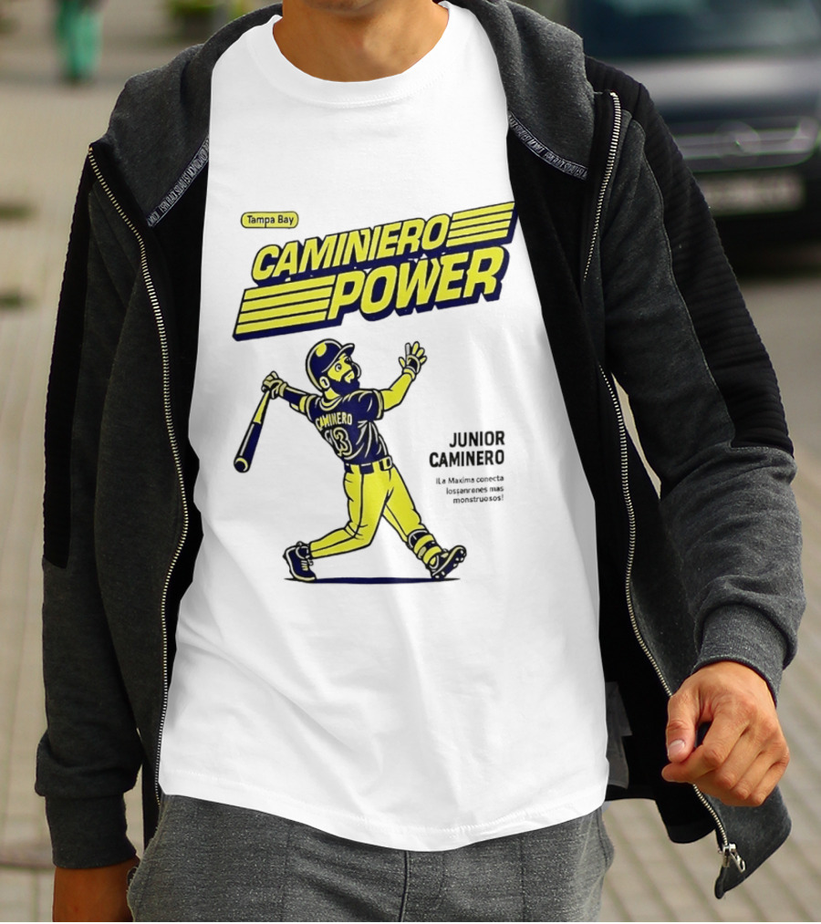 Junior Caminero Tampa Bay Caminero Power Baseball 13 T-Shirt