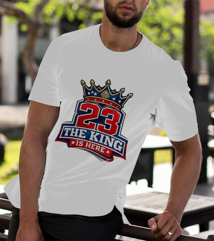 LeBron James 23 The King Is Here Crown Philadelphia 76ers NBA T-Shirt