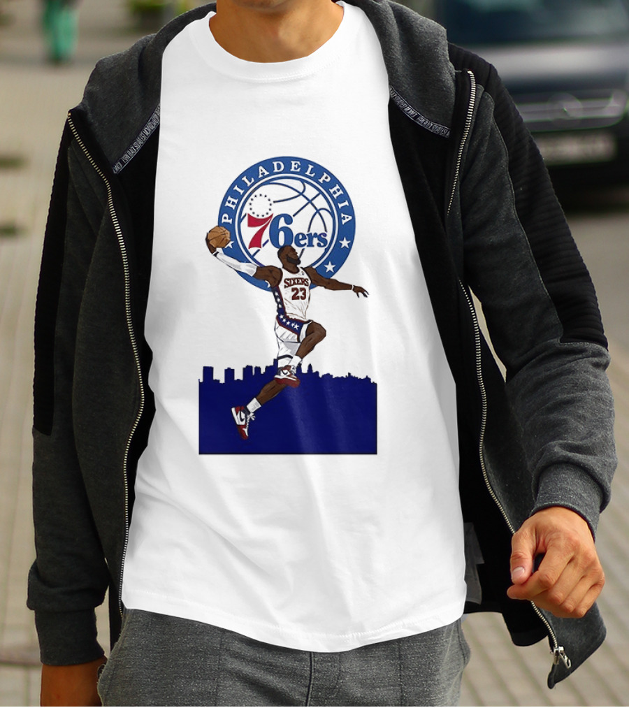 Philadelphia 76ers LeBron James Fly Guy Basketball 6ers T-Shirt