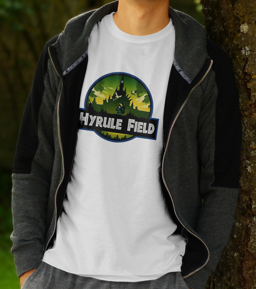 Hyrule Field Link Legend Of Zelda Jurassic Park Fusion T-Shirt