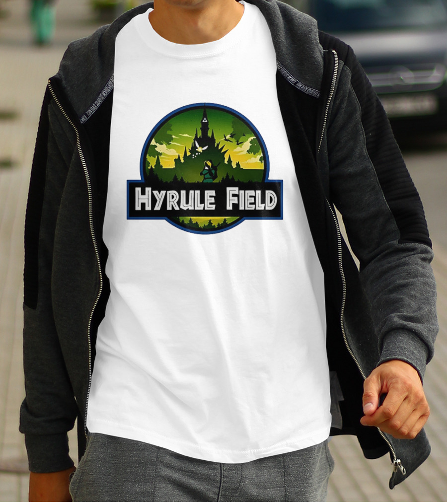 Hyrule Field Link Legend Of Zelda Jurassic Park Fusion T-Shirt