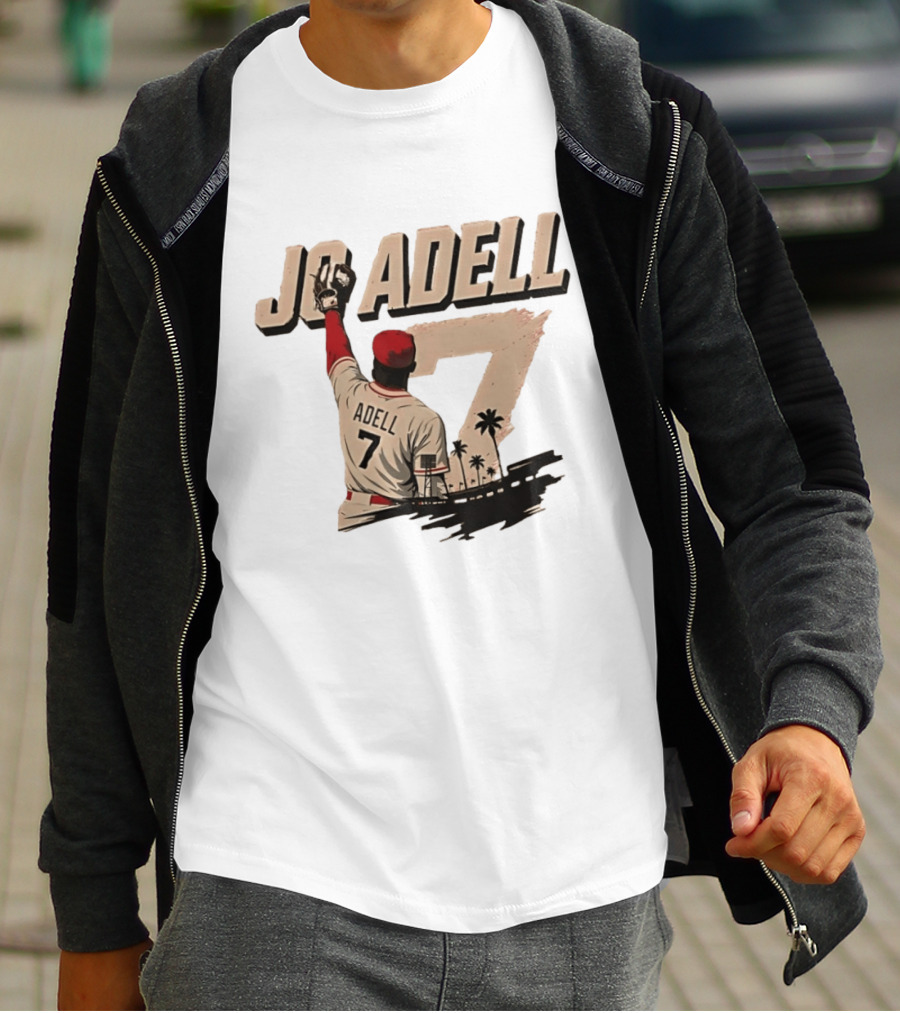 Los Angeles Angels Jo Adell Number 7 Baseball Sports Palm Trees T-Shirt