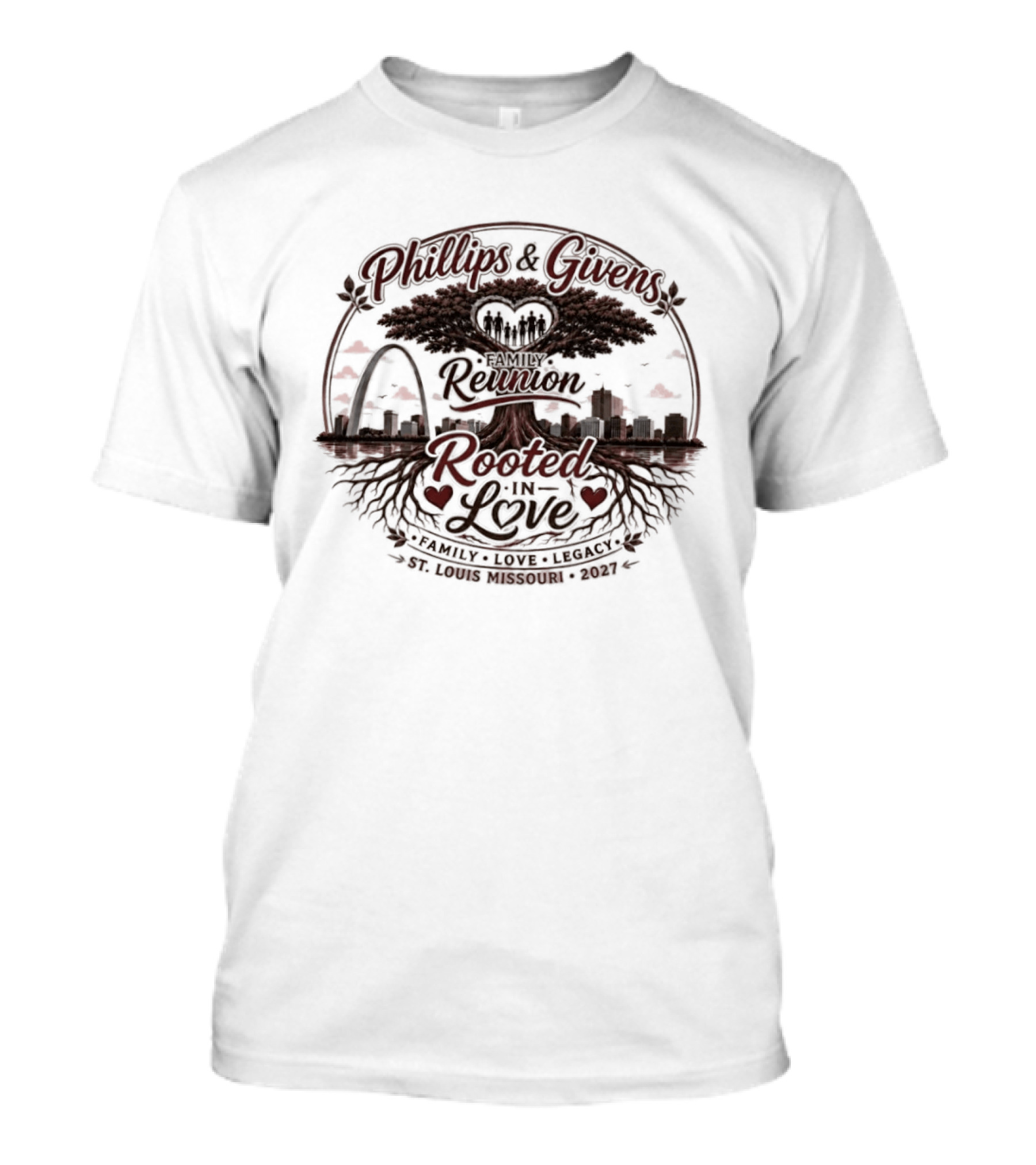 Phillips & Givens Family Reunion Rooted In Love Legacy St. Louis Missouri 2027 T-Shirt