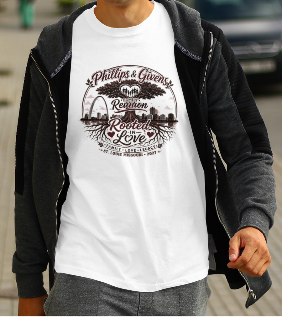 Phillips & Givens Family Reunion Rooted In Love Legacy St. Louis Missouri 2027 T-Shirt
