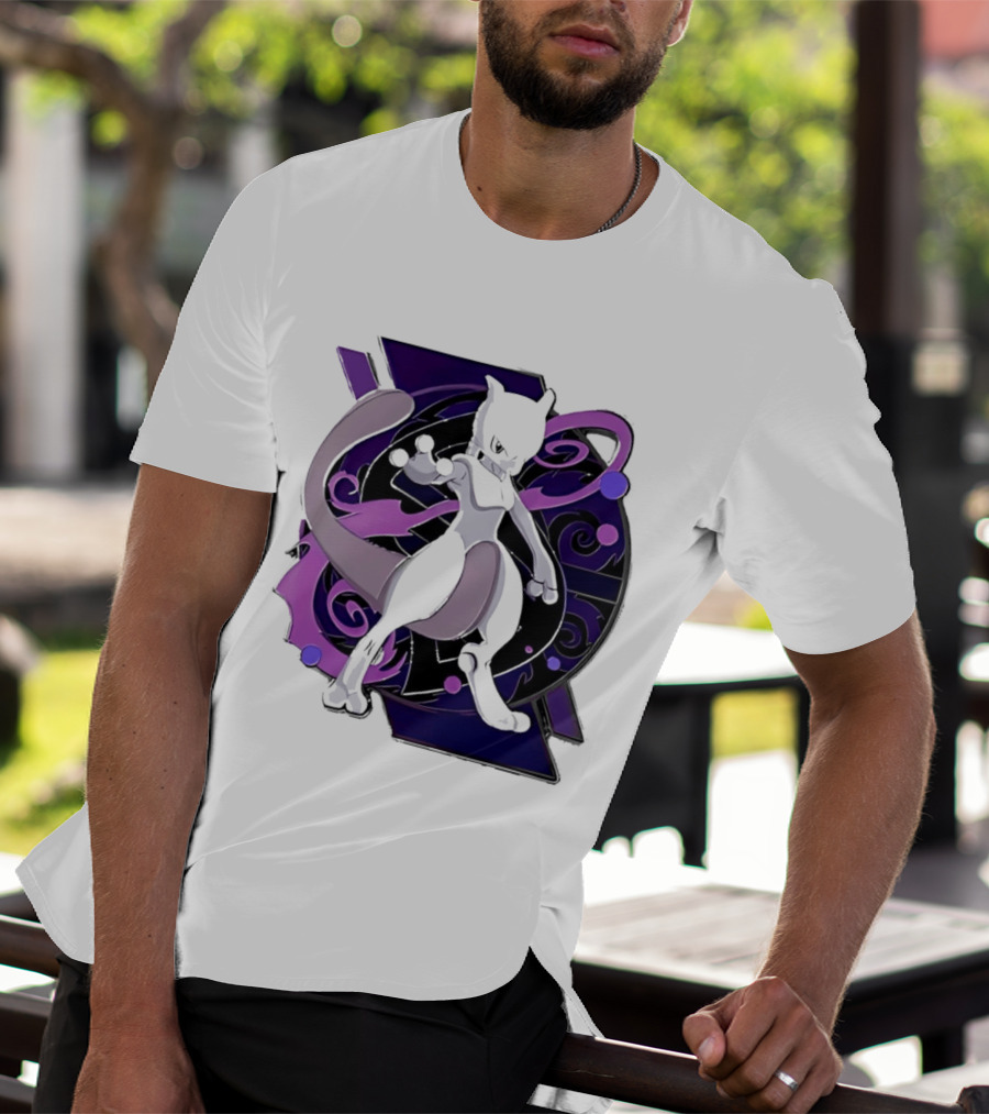 Pokemon Mewtwo Psychic Power Strike Dynamic Pose T-Shirt
