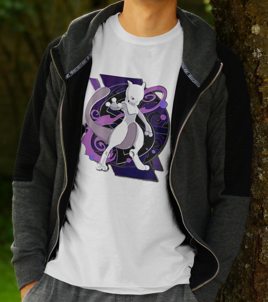 Pokemon Mewtwo Psychic Power Strike Dynamic Pose T-Shirt