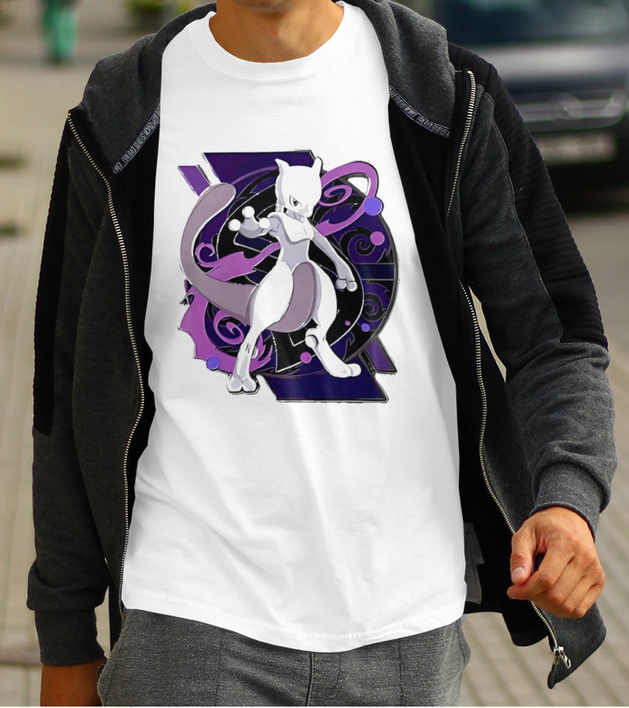 Pokemon Mewtwo Psychic Power Strike Dynamic Pose T-Shirt