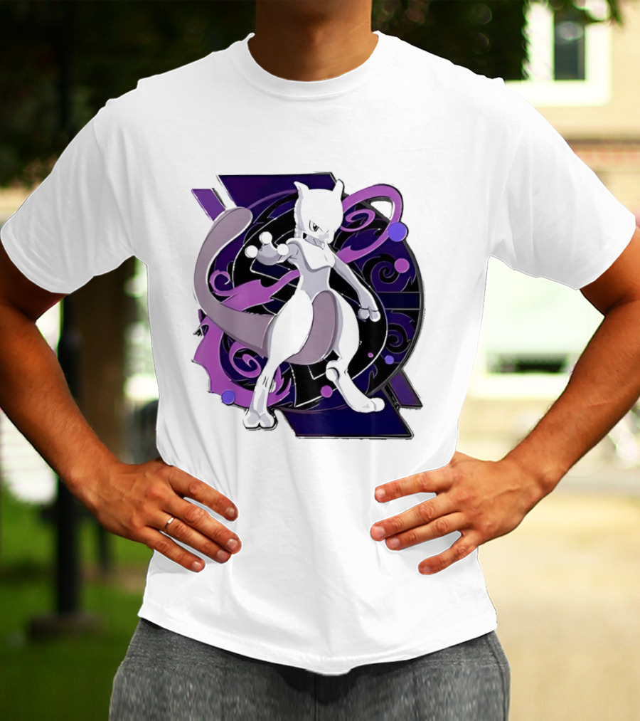 Pokemon Mewtwo Psychic Power Strike Dynamic Pose T-Shirt