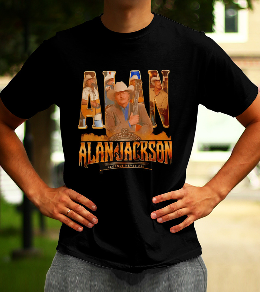 Alan Jackson The Legend Legends Never Die Country Music T-Shirt