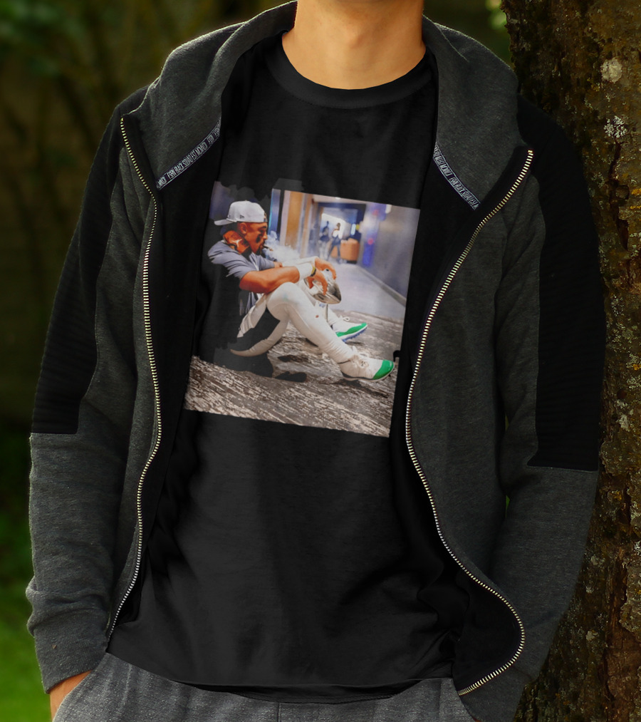 Jalen Hurts Philadelphia Eagles Smoking Trophy Cigar Celebratory Moment T-Shirt