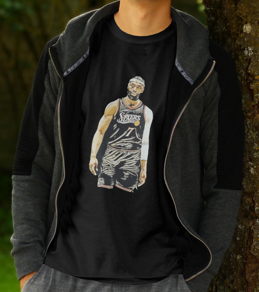 Jaylen Brown Sixers 7 Basketball Player Sketch T-Shirt