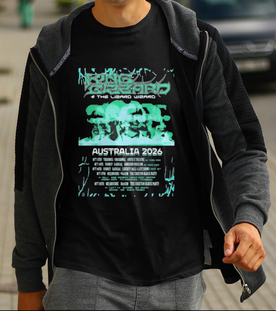 King Gizzard And The Lizard Wizard Australia 2026 Tour Chevalier Darwin Paddo Liberty Hall The Croxton Hotel T-Shirt