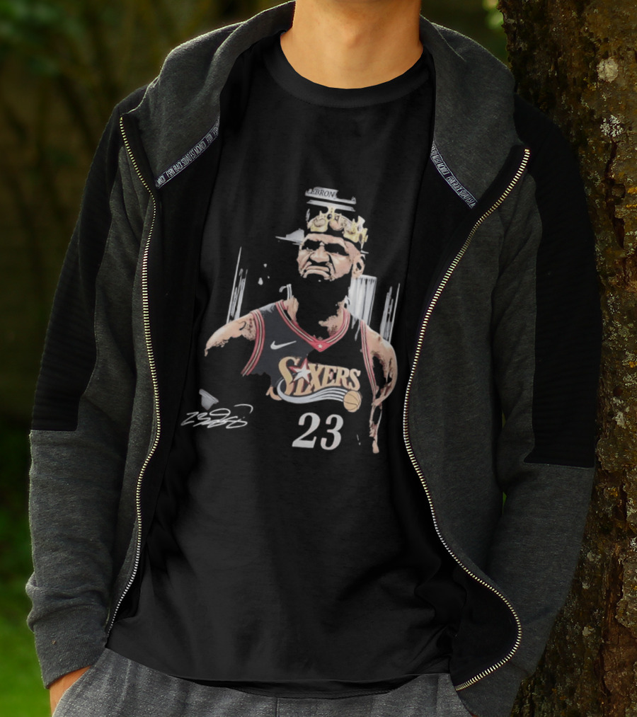 Philadelphia 76ers LeBron James Crown 23 Signature Basketball T-Shirt