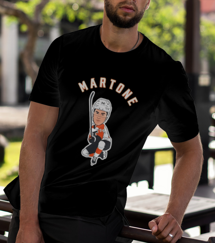Martone 94 Hockey Player Cartoon T-Shirt