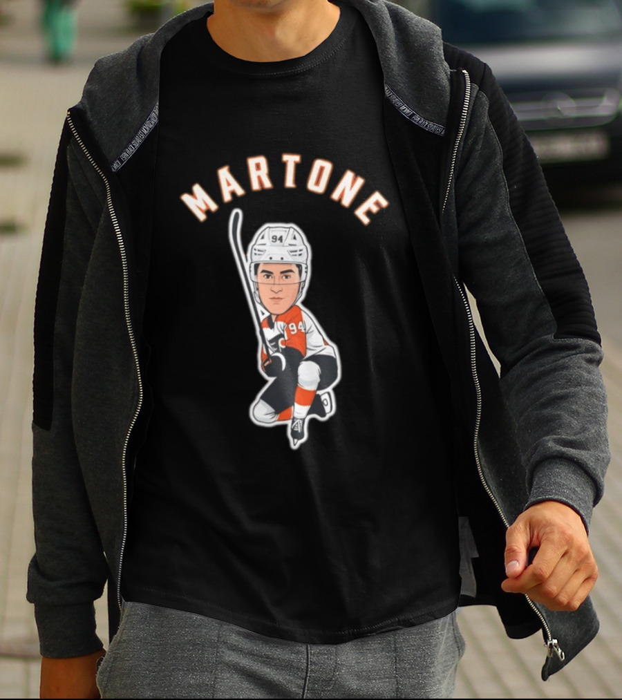 Martone 94 Hockey Player Cartoon T-Shirt