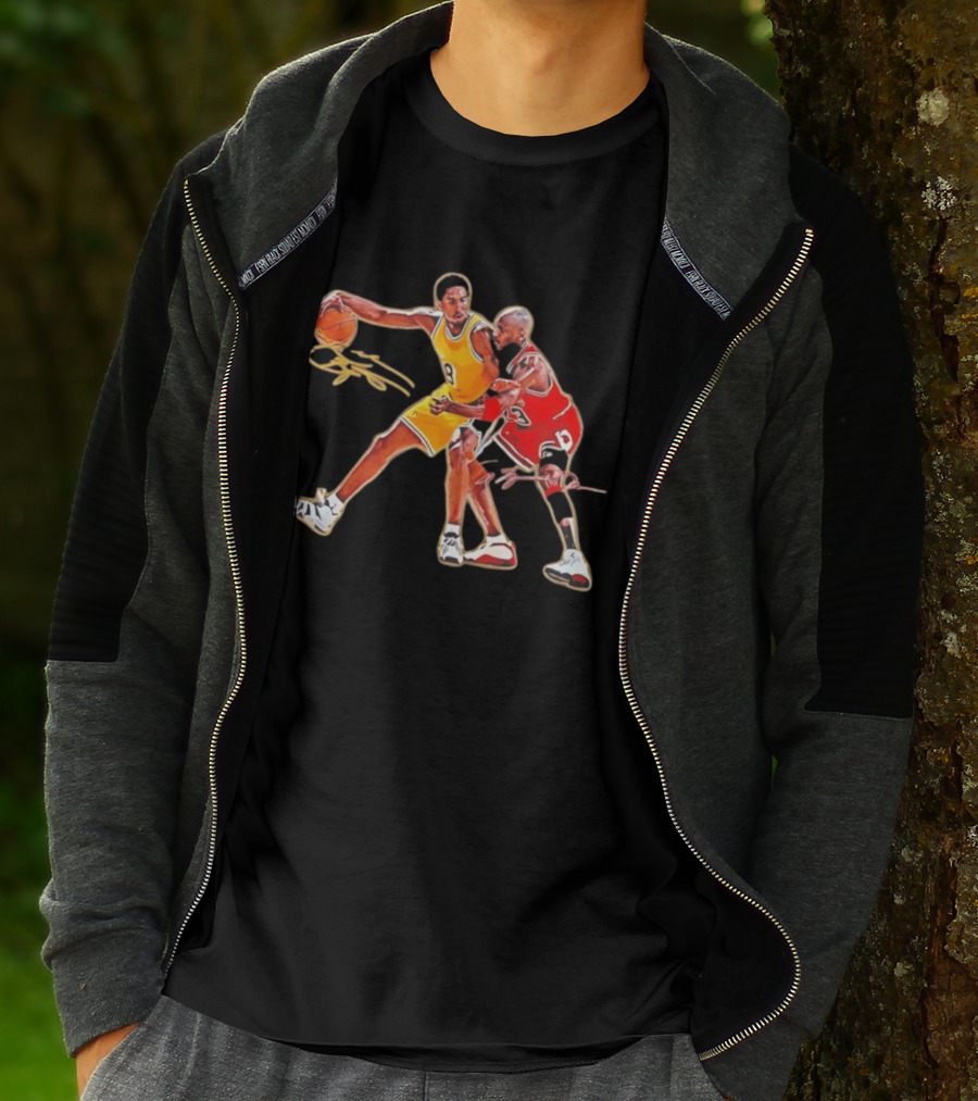 Kobe Bryant And Michael Jordan Iconic Basketball Showdown T-Shirt