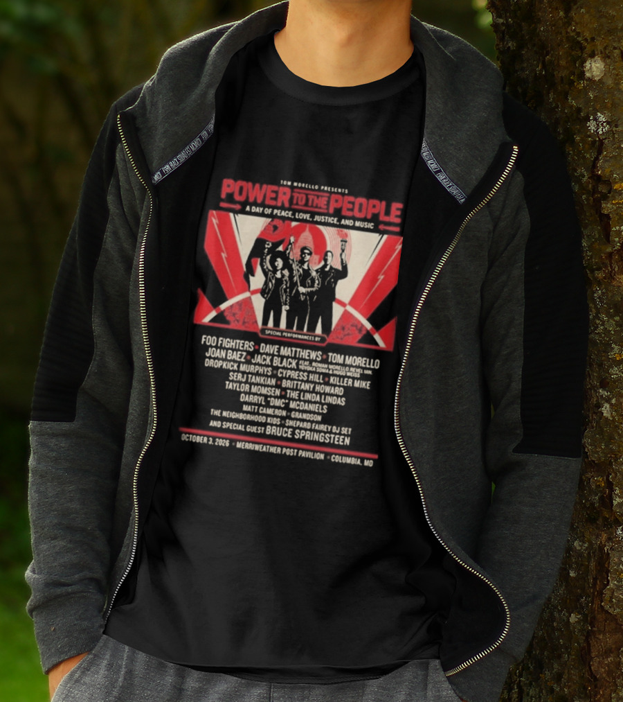 Livenation Presents Power To The People Event For Justice Love Freedom And Peace Foo Fighters Columbia Maryland October 03 2026 T-Shirt