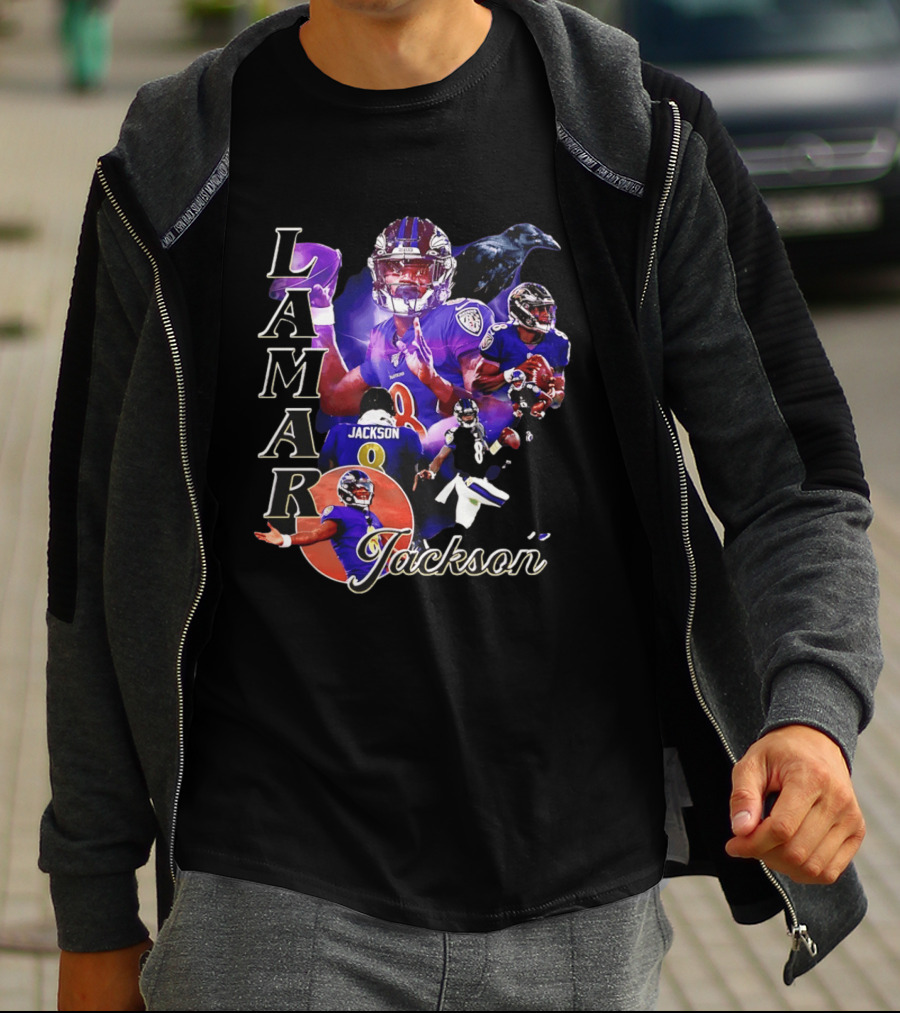 Lamar Jackson Baltimore Ravens Football Collage T-Shirt