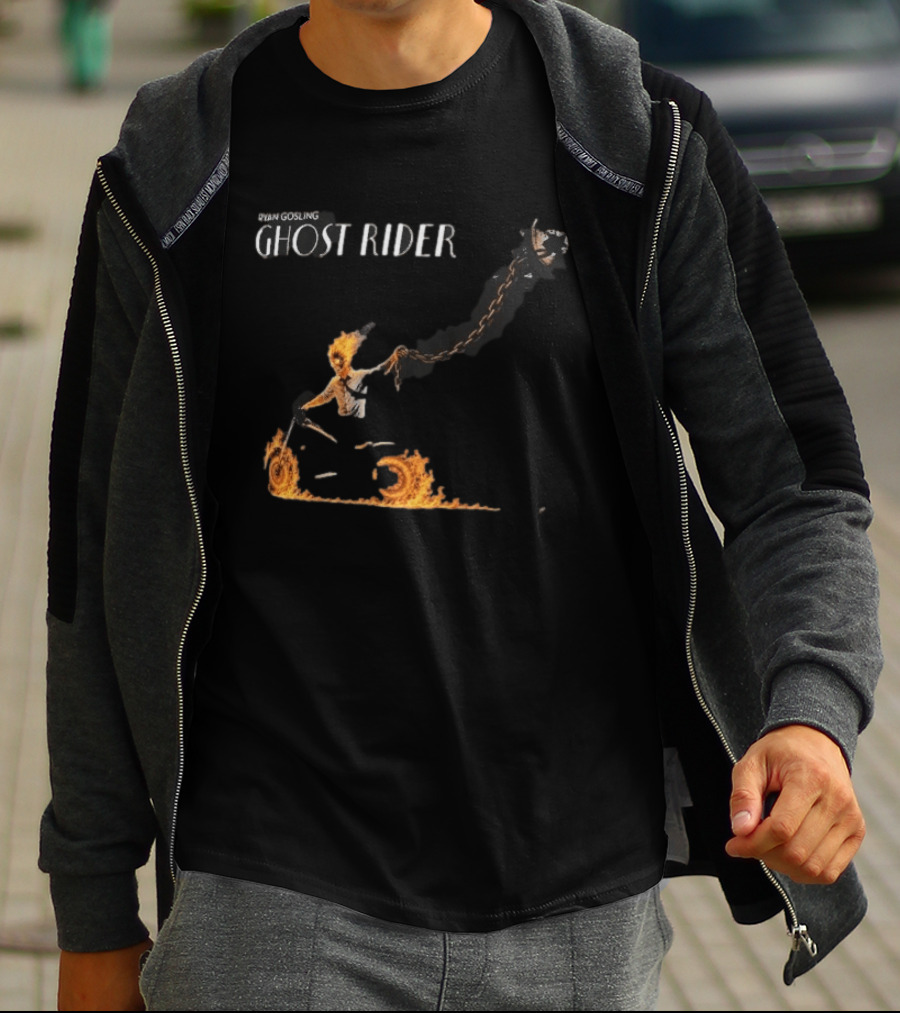 Ryan Gosling Ghost Rider Fiery Chain Journey T-Shirt
