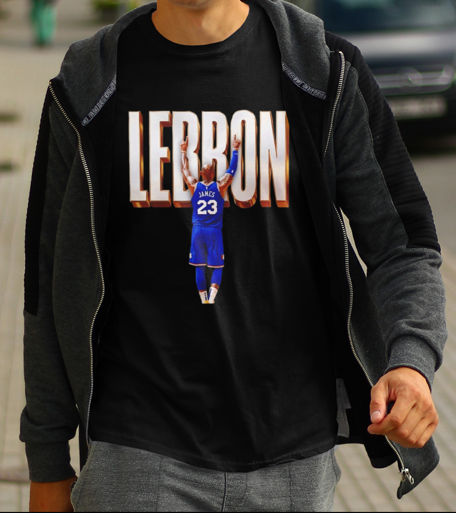LeBron James 23 Philadelphia 76ers Gold Letter Jersey T-Shirt