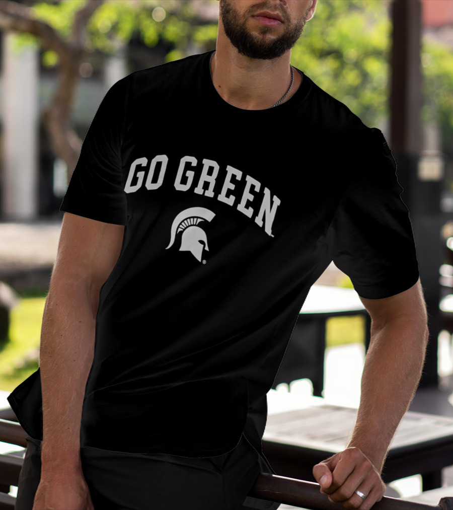 Go Green Michigan State Spartans Helmet T-Shirt