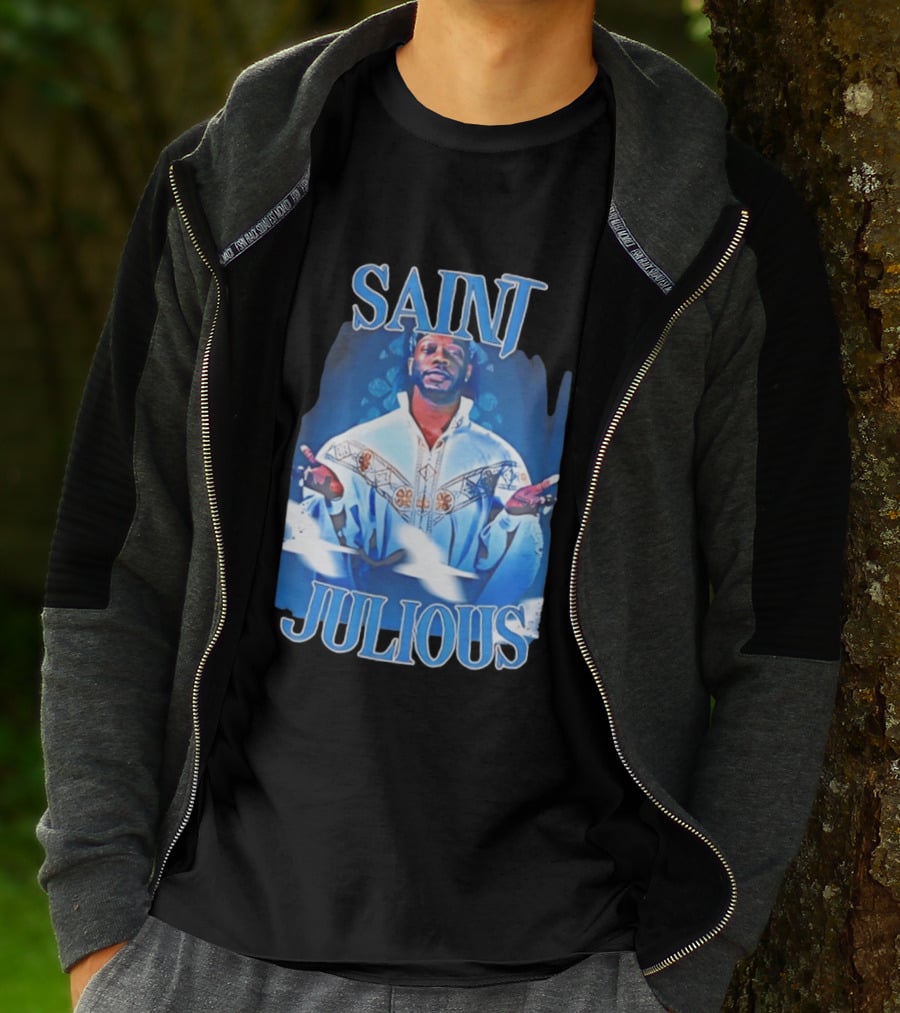 Saint Julios Majestic Icon In White Robe T-Shirt