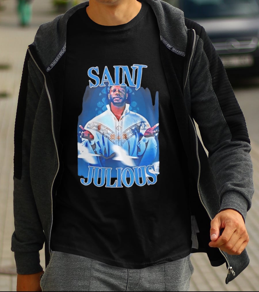 Saint Julios Majestic Icon In White Robe T-Shirt