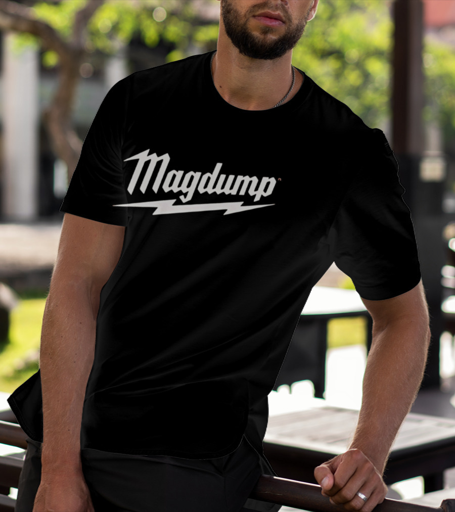 Magdump Shooting Firearms Tactical Gun Culture Lightning Bolt T-Shirt