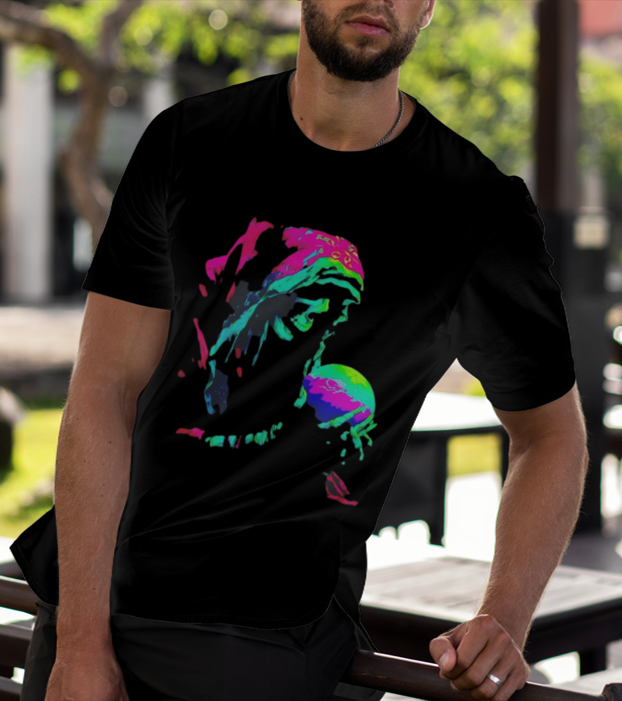 Skeleton The Prophet Psychedelic Vivid Colors Alışveriş Yap T-Shirt