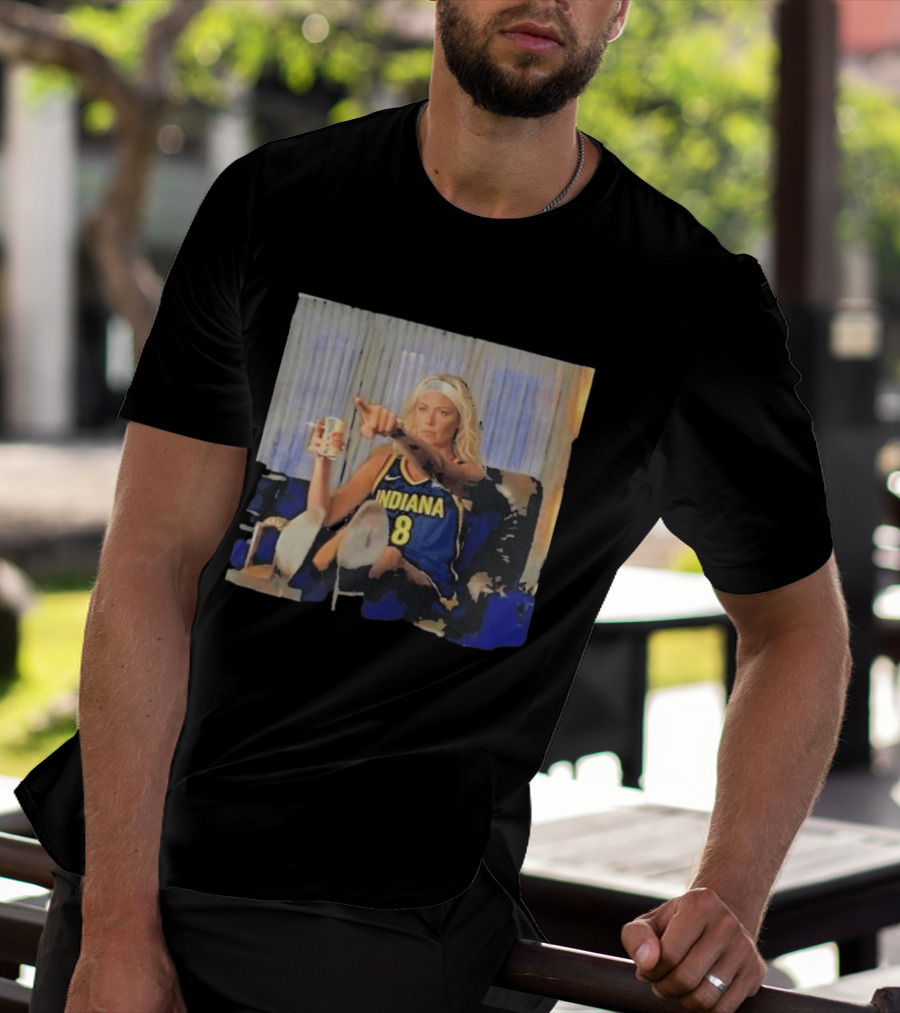 Sophie Cunningham Indiana Number 8 Rick Dalton Leonardo DiCaprio Pointing Scene T-Shirt