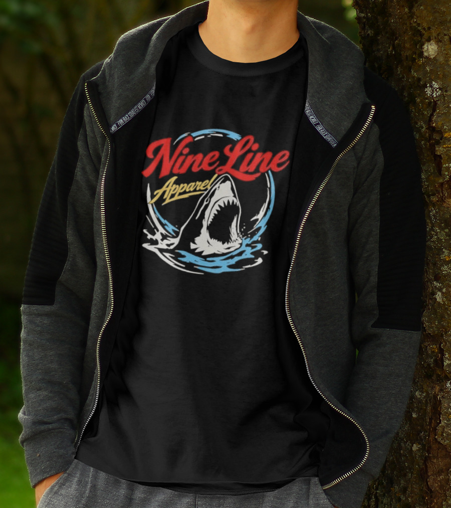 Nine Line Apparel Shark Rising Ocean T-Shirt