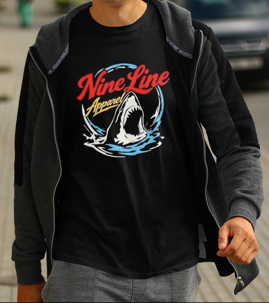 Nine Line Apparel Shark Rising Ocean T-Shirt