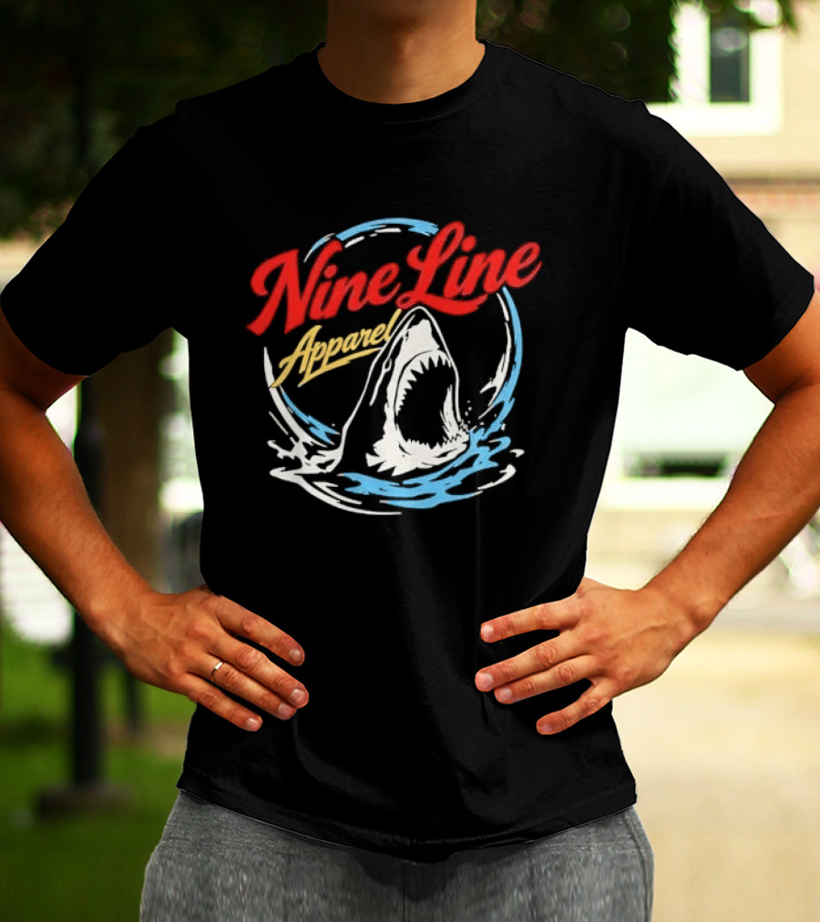 Nine Line Apparel Shark Rising Ocean T-Shirt